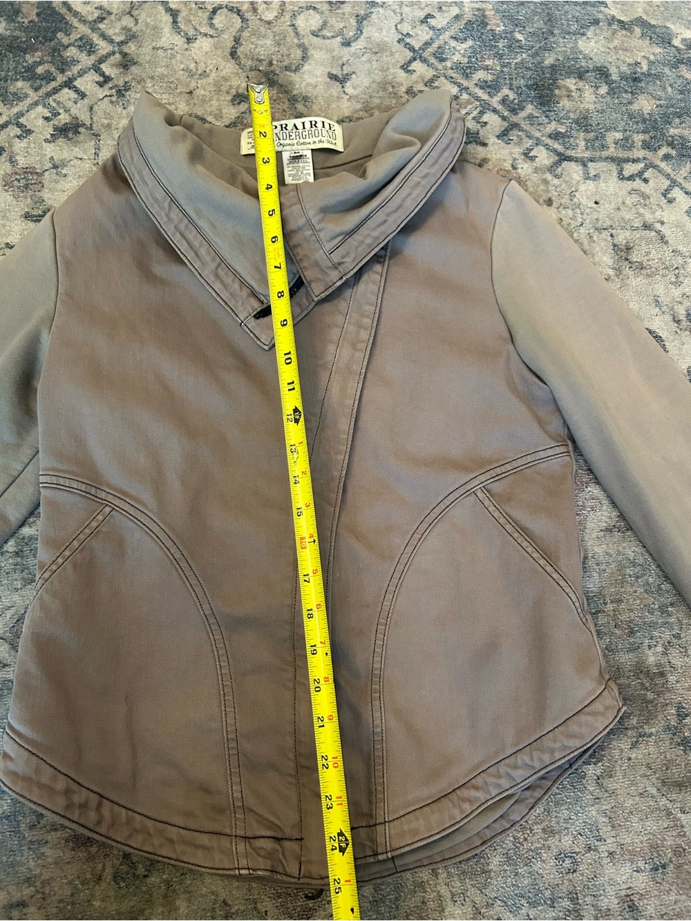 Prairie Underground Soft Taupe Cotton Jacket Organic Cotton Art to Wear - Picture 5 of 10